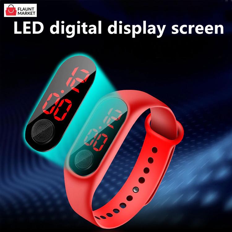 Trending Sports Watches For Kids Children men women five (5) Pieces Led Digital Ultra-light Silicone Strap Teen Boys Girls Wristwatch Unisex Great Item For Gift